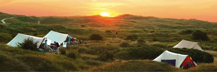 Camping in de duinen van de Cocksdorp Texel