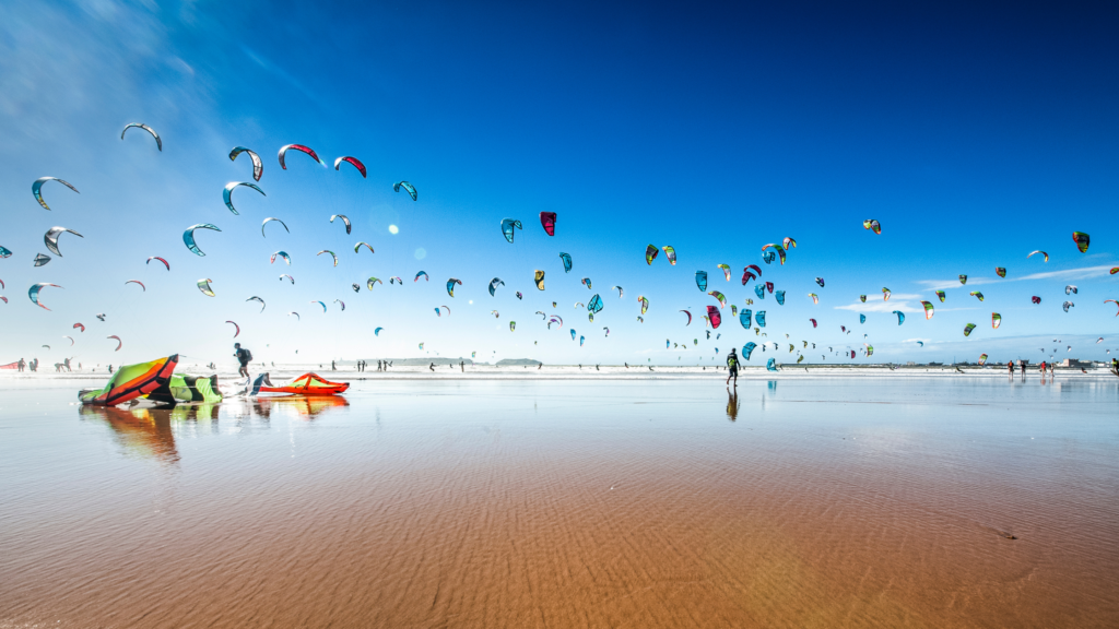 Honderden Kites aan de Nederlandse kust sieren de skyline
