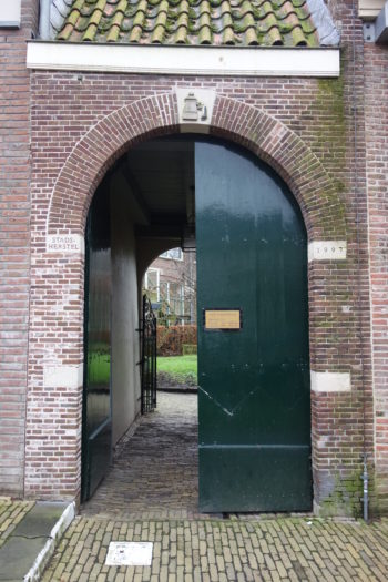 The gate that gives access to the Orphanage gardens in the centre of Hoorn