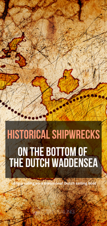 Historische scheepswrakken op de bodem van de Nederlandse Waddenzee.
