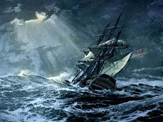 The stormy weather and the inlets between the Wadden Islands caused many ships to sink.
